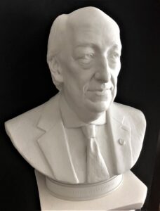 White-colored bust of a man.