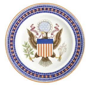 Plate with the American eagle seal.